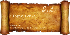 Singer Lenke névjegykártya